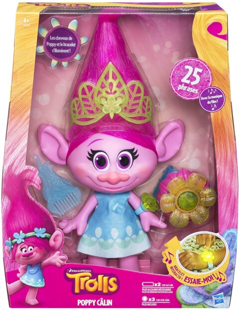 Poupée chantante Poppy Câlin la magie de Trolls en version interactive