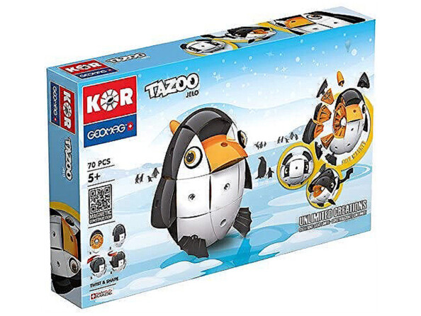 Kor Tazoo Jelo Geomag 70 pièces pour créer un pingouin amusant