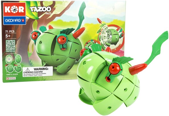 Détail des pièces magnétiques Geomag Kor Tazoo pour construire l'animal Paco