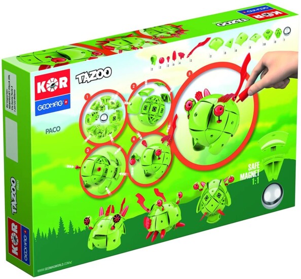 Figurine Paco assemblée en pièces Geomag Kor Tazoo avec éléments décoratifs
