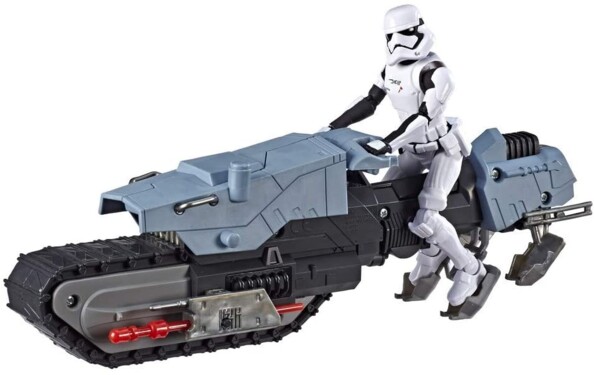 Figurine Stormtrooper montée sur speeder à chenilles avec projectile rouge
