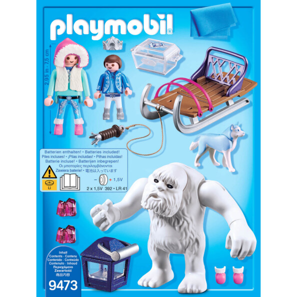 Dos de la boîte Playmobil Magic - Troll à neige avec luge avec 2 personnages