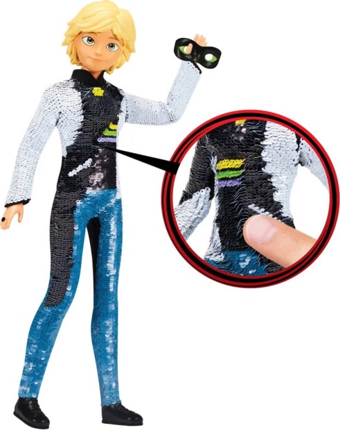 Figurinee Adrien à paillettes réversibles avec masque