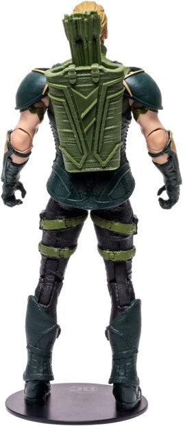 Green Arrow de dos sur son socle dce présentation