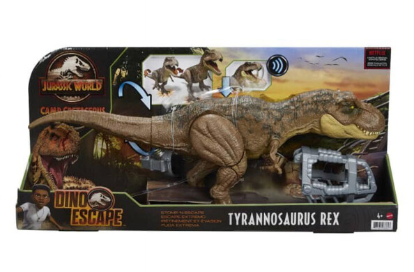 Figurine Tyrannosaurus Rex Jurassic World Dino Escape Camp Cretaceous dans son emballage cartonné
