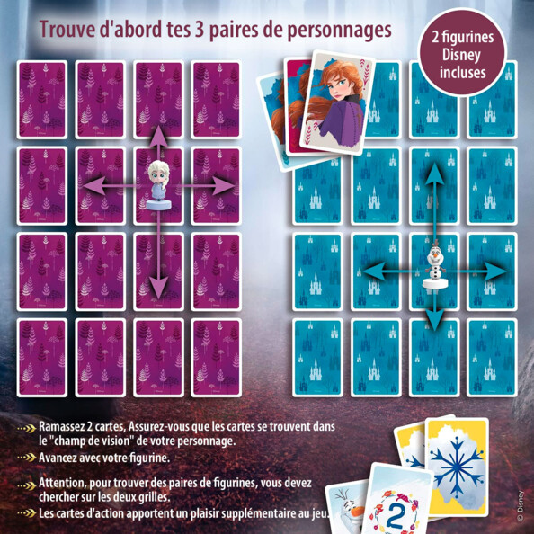 La reine des neiges 2 jeu mémo d'action pour enfant dès 5 ans