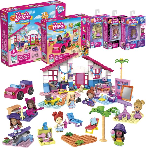 5 coffrets de construction Barbie de la marque Mega Construx