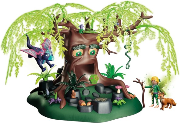 L'Arbre de la Sagesse avec une fée, un dragon et un animal