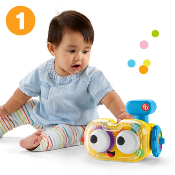 Bébé avec robot d'éveil : tourner, pivoter et retourner