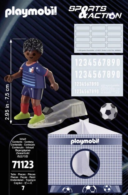 contenu de l'emballage joueur de football playmobil france