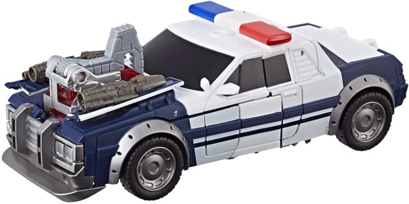 Transformers qui se convertit entre le mode robot et voiture de police