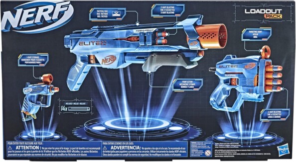 Pack Nerf tout-en-un avec 3 blasters et 14 fléchettes
