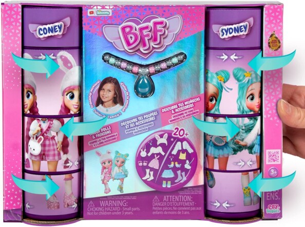 Tourne les cubes du cylindre pour découvrir ta poupée BFF