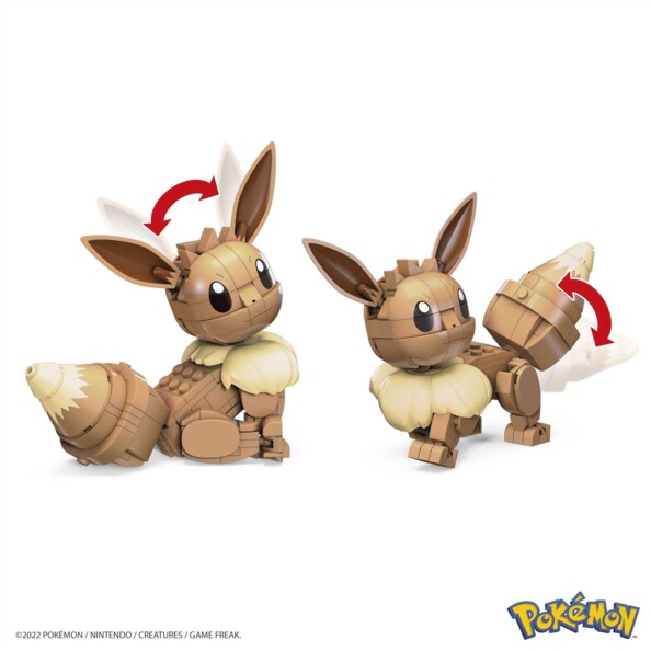 Mise en situation de l'articulation de la queue, des pattes et de la tête du Pokémon de type Normal Evoli