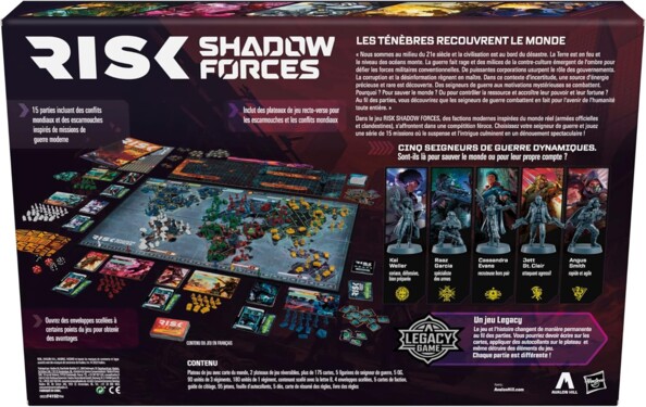 Dos boîte de jeu de plateau Risk Shadow Forces
