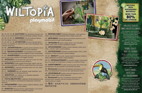 Arrière emballage de Playmobil Wiltopia : forêt Tropicale avec veilleuse