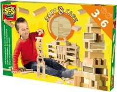 Boîte de cubes de construction SES Creative Soft and Safe 42 pièces pour enfants 3-6 ans