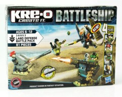 Boîte jeu de construction KREO Battleship Land Defense 81 pièces avec 4 figurines