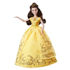 poupée belle et la bete robe de bal jaune brodée emma watson film 2017