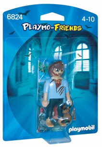 Emballage blister Playmobil Mutant loup-garou 6824 avec figurine griffée, chiot brun et décor gothique bleu
