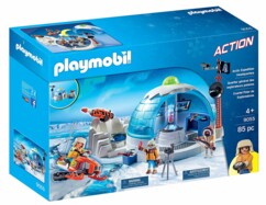 Coffret QG des explorateurs polaires 9055, igloo bleu et figures dans un rendu cristallin