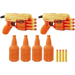 Deux blasters Nerf Fang QS-4 avec 4 cibles pour s'entraîner à tirer.
