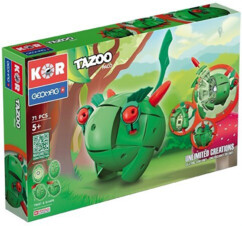 Animal à construire Kor Tazoo Paco Geomag avec pièces colorées et guide d'assemblage