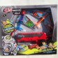 Jeu Sky Challenger Attack sous blister carton avec pistolet rouge, lanceur bleu, avions et cible inclus