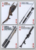Quatre cartes à jouer carreau avec armes de l’univers Star Wars