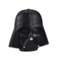 Casque Dark Vador en plastique noir brillant, vue de face isolée avec grille frontale
