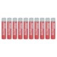 10 fléchettes souples en plastique et mousse coloris rouge et gris avec inscriptiion Mega ACCUSTRIKE Series blanche sur les fléchettes 