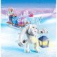 Mise en situation des playmobil troll à la neige avec yéti traineau