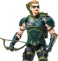 Gros plan sur le personnage de l'archer de l'univers DC