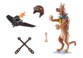 Scooby-Doo avec un jet pack un casque et un os