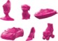 6 pions en zinc rose du jeu Monopoly Barbie