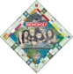 Plateau de jeu Monopoly Metallica World Tour déplié, illustration du groupe au centre