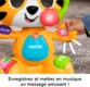 Déclenchement de l'enregistreur vocal par bouton sur la main du bébé tigre par un enfant