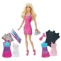 Poupée mannequin Barbie Atelier couleurs style en robe rose avec feutres et accessoires de création